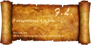 Fenyvessy Lajos névjegykártya